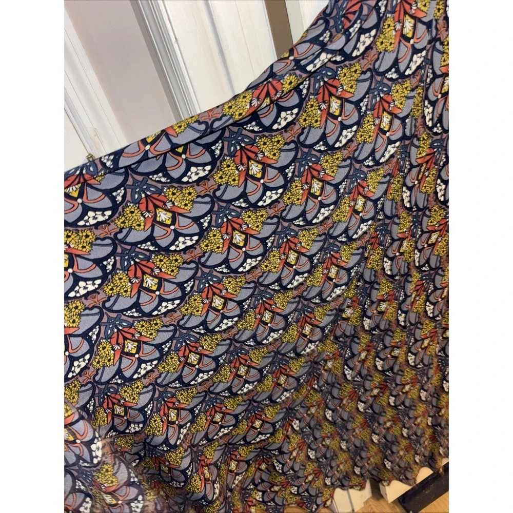 TINY Anthropologie Sophie Dress Sz L Navy Sweater Bodice Rayon Skirt Midi / Maxi - Picture 9 of 16
